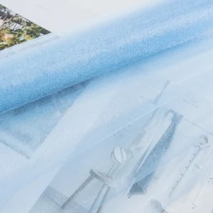 Rolo de Tule Azul Claro com dimensões de 48cm*4.5m