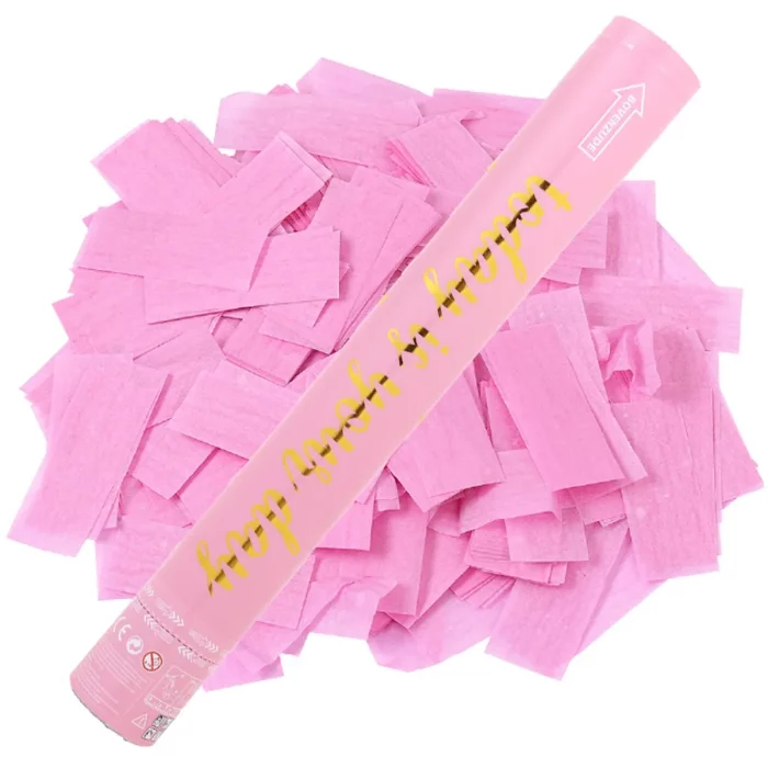 Surpreenda-se com a explosão de alegria deste incrível canhão de confetes rosa dourado de 40CM! Perfeito para festas
