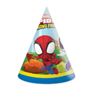 Proteja-se com estilo e diversão com estes chapéus temáticos do Homem-Aranha e seus amigos.
