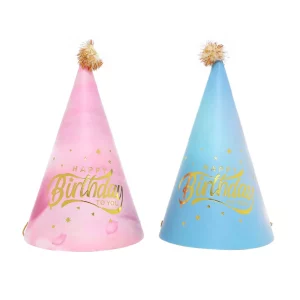Adicione um toque especial à sua festa de aniversário com este chapéu de papel azul claro