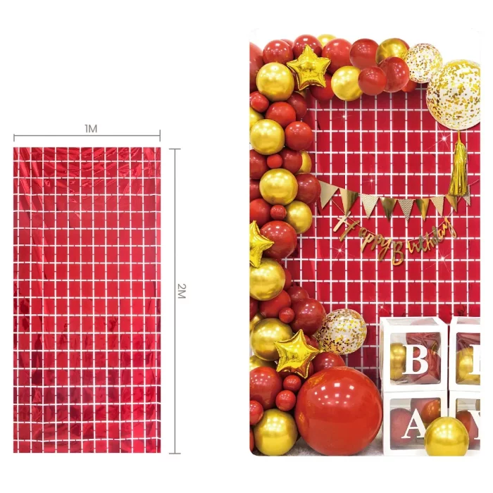 Maravilhosa cortina de lantejoulas quadradas vermelhas para adicionar um toque festivo a qualquer ambiente.Ideal para festas e eventos especiais