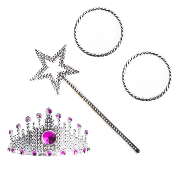 Este kit de princesa inclui uma grande coroa de poás