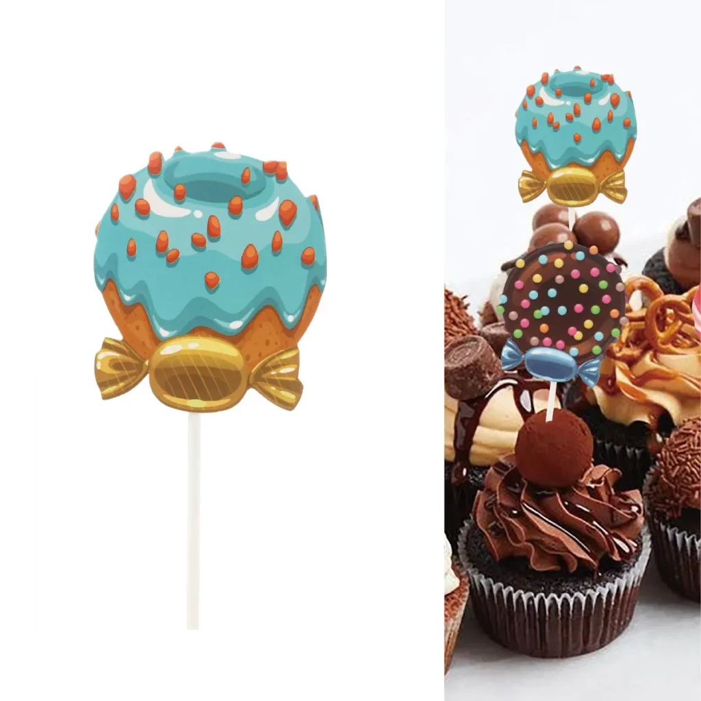 Projetado com delicadeza para dar um toque bonito e sofisticado na sua festa. A cor azul irá com certeza destacar o seu bolo.O Topo de Bolo Azul vem em pack de quatro