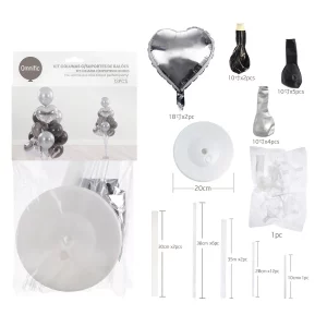 Conjunto com 18 unidades: Este kit oferece uma quantidade ampla para criar uma decoração de festa impressionante.Dupla cor: As cores preta e prateada são clássicas e elegantes