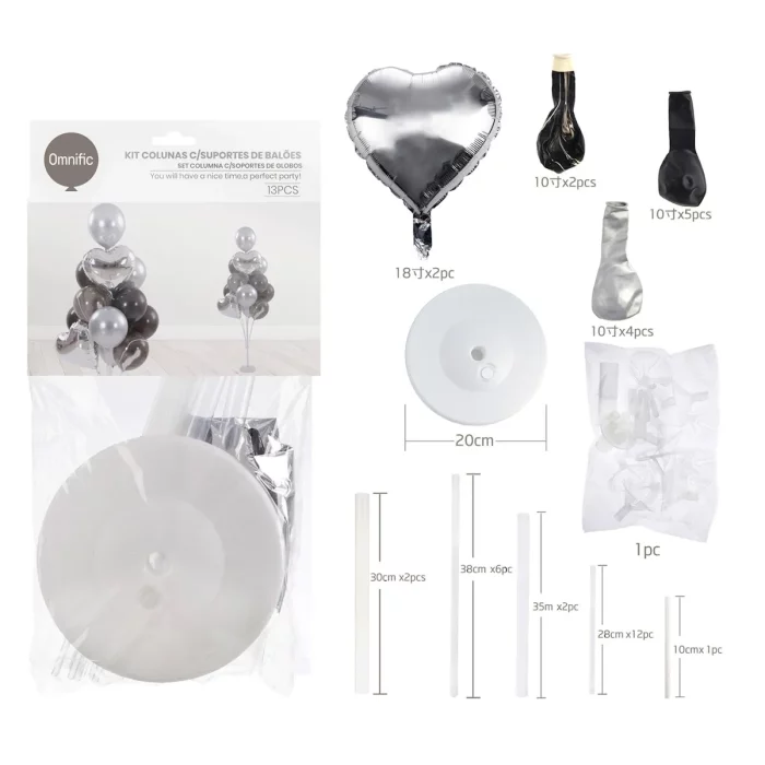 Conjunto com 18 unidades: Este kit oferece uma quantidade ampla para criar uma decoração de festa impressionante.Dupla cor: As cores preta e prateada são clássicas e elegantes