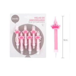 Excelente para festas: Estas velas de coroa rosa são perfeitas para qualquer festa de aniversário ou celebração especial.Quantidade no pacote: Este pacote contém 6 velas de coroa rosa