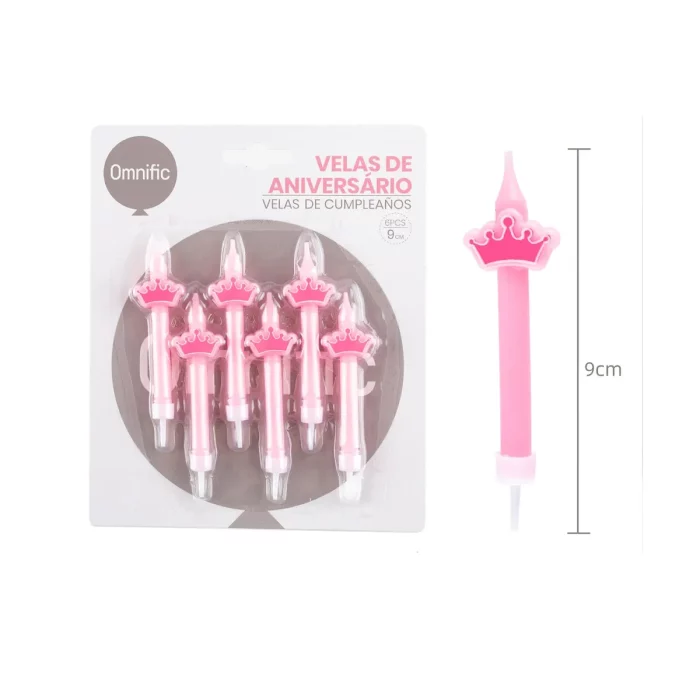 Excelente para festas: Estas velas de coroa rosa são perfeitas para qualquer festa de aniversário ou celebração especial.Quantidade no pacote: Este pacote contém 6 velas de coroa rosa