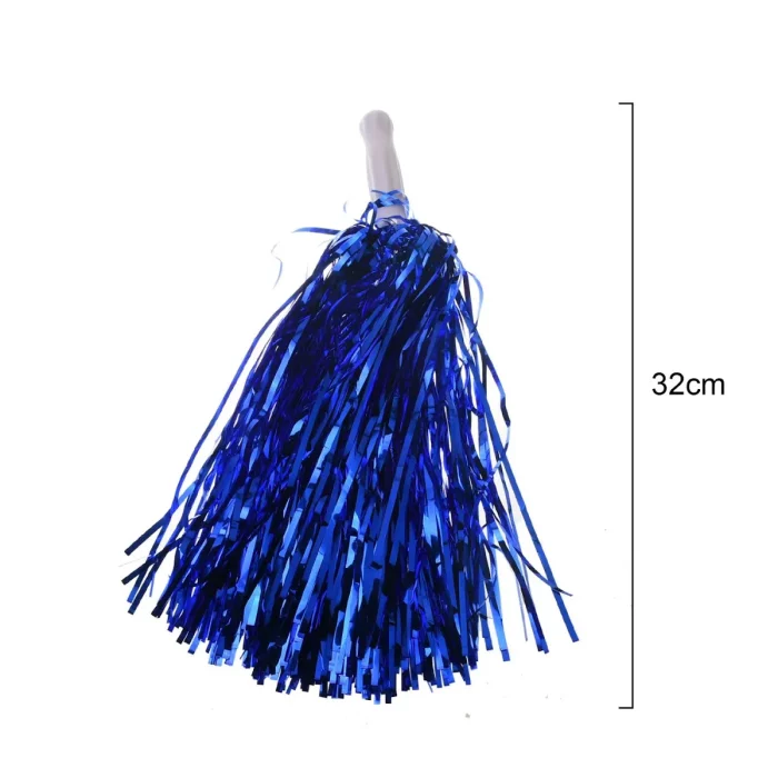 Este pack inclui um pompons de claque azul vibrante