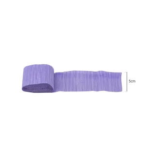 Este pack inclui 6 unidades de fita papel crepe na cor luz roxa.Cada rolo de fita tem 2.2 metros de comprimento e 50cm de largura.Perfeito para decorações de festa