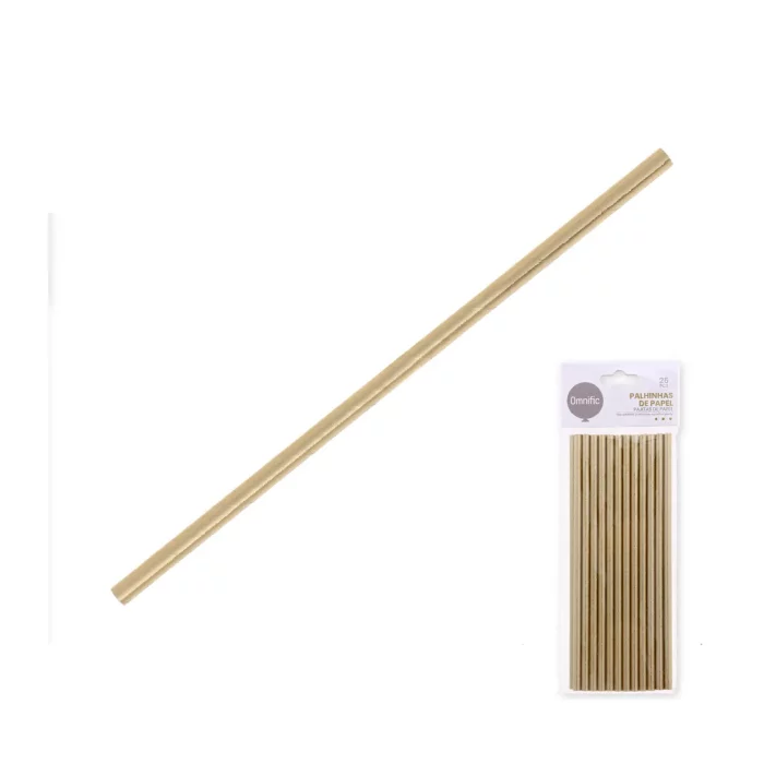 Estas palhinhas de papel douradas são perfeitas para adicionar um toque de elegância a qualquer celebração de aniversário.Vêm em pacotes de 25