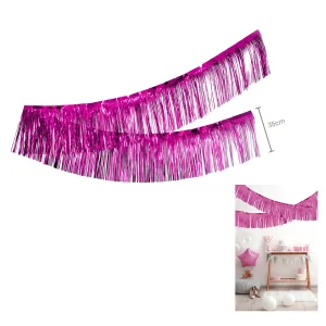 Design deslumbrante: A cortina de 35cm*3m na cor rosa é perfeitamente projetada para decoração de qualquer evento festivo.Multifuncional: Essa cortina pode ser usada como pano de fundo para fotos