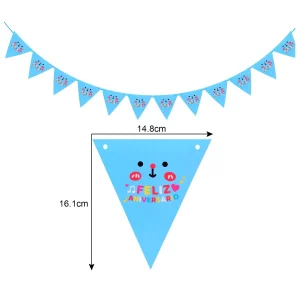Este pacote vem com um conjunto completo de bandeiras triangulares