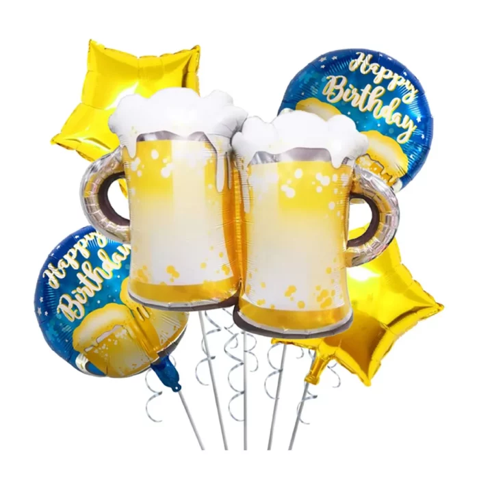 Este kit de balões Mylar traz uma adição animada e divertida para qualquer festa ou ocasião especial.Com estampas de garrafa de champanhe