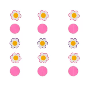 Pacote com três grinaldas de flores vívidas