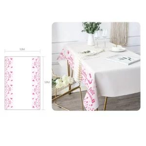 Toalha de mesa rosa perfeita para celebrações de aniversário;O pacote inclui 1 toalha de mesa de 120*180cm;Cor rosa vívida para adicionar uma atmosfera festiva;Produto de alta qualidade pesando 90g. Toalha de mesa de aniversário rosa de 120cm