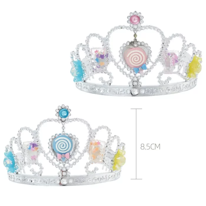 Ideal para comemorações de aniversário: Esta coroa estilo doces é perfeita para adicionar um toque especial às suas festas de aniversário.Tamanho prático: Com suas dimensões de 8.5cm