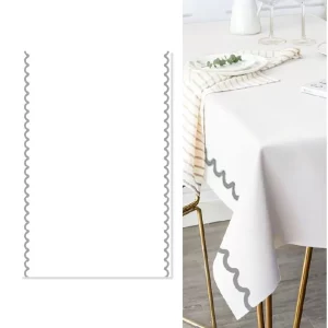 Toalha de Mesa Impressão Ondulada Prata