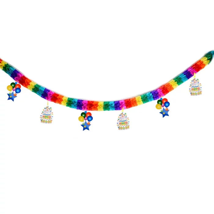 Grinalda de festa de aniversário ideal para decorar mas também para agregar valor e charme ao seu bolo de aniversário. Possui um design exclusivo que é atraente e notável.Pacote com 1: Está grinalda de festa de aniversário é o adorno ideal para qualquer tipo de bolo. Incluído no pacote é uma linda grinalda que pode facilmente se tornar o centro das atenções na sua festa de aniversário. Uma charmosa grinalda de festa de aniversário para realçar o seu bolo.