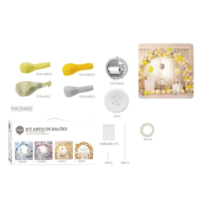 Este kit de 149pcs possui um exuberante tom de amarelo