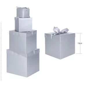 Caixa de presente prateada premium