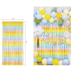 A cortina de festas Rain Ribbon Macaron é perfeita para qualquer tipo de celebração. Com 100cm de largura