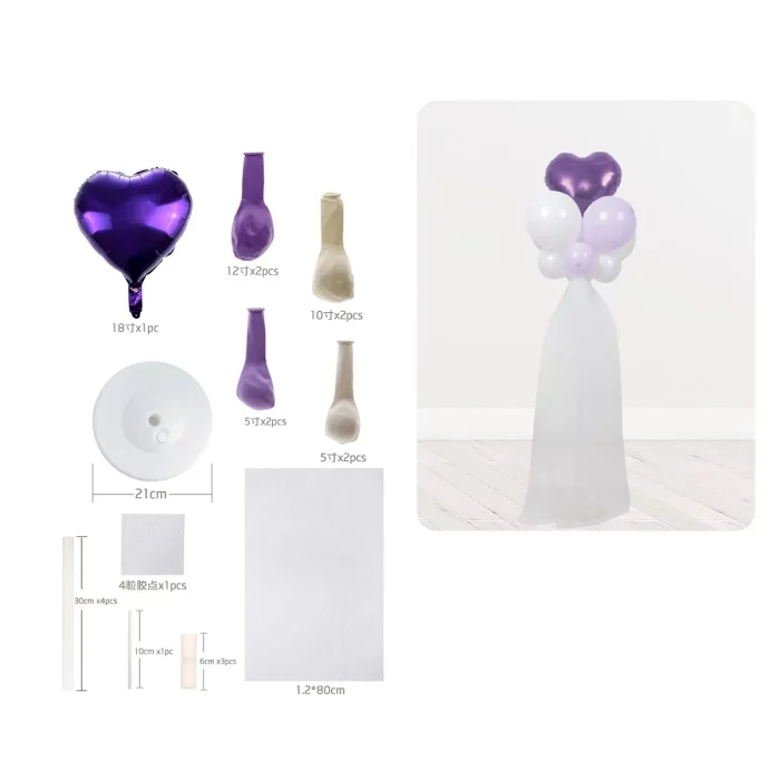 Um conjunto impressionante de 9 peças de colunas de balão rosa