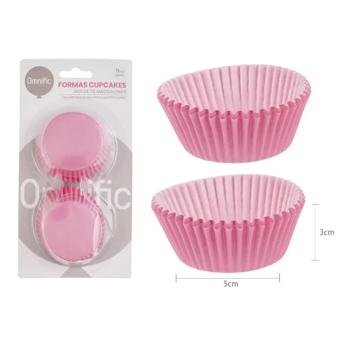 As formas perfeitas para assar deliciosos cupcakes no tamanho ideal de 11cm. Este pacote contém 60 unidades na cor rosa.