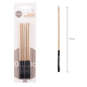 Conjunto de 6 velas douradas brilhantes