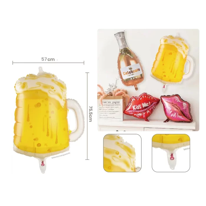 Balão Mylar de alta qualidade em formato de caneca de cerveja