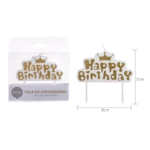 Vela de aniversário dourada DY0244-2