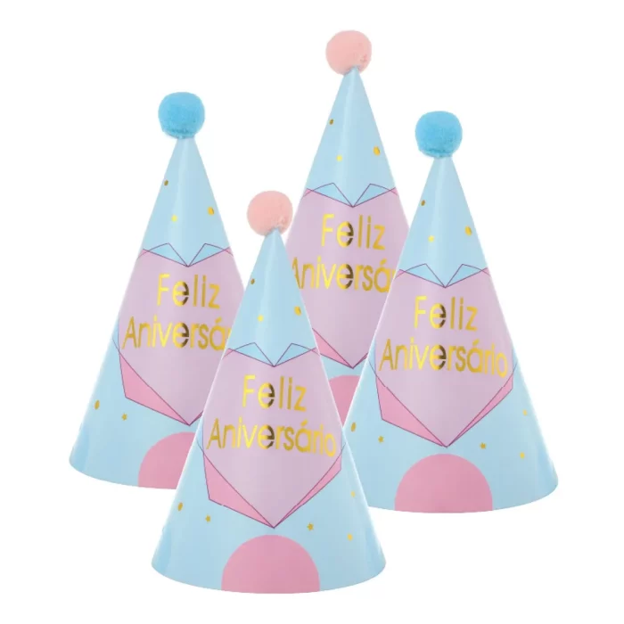 Perfeito para qualquer aniversário com a inscrição 'Feliz Aniversário'.Embalagem prática contendo 6 chapéus.Design festivo adequado para qualquer tema de festa. Chapéus de aniversário divertidos e festivos