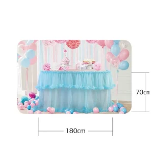 Saia de mesa azul de alta qualidade com dimensões de 70cm*180cm