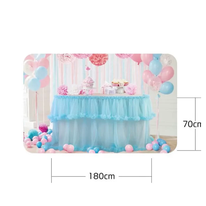 Saia de mesa azul de alta qualidade com dimensões de 70cm*180cm
