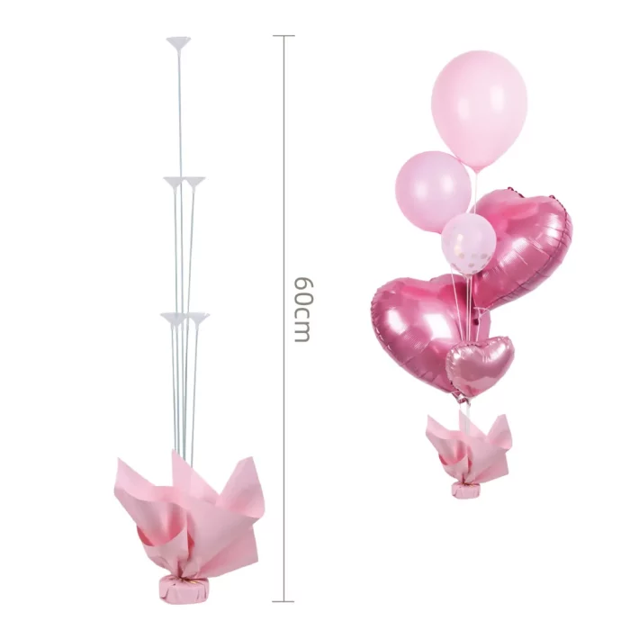 Este suporte para balões rosa é perfeito para todas as suas celebrações de aniversário