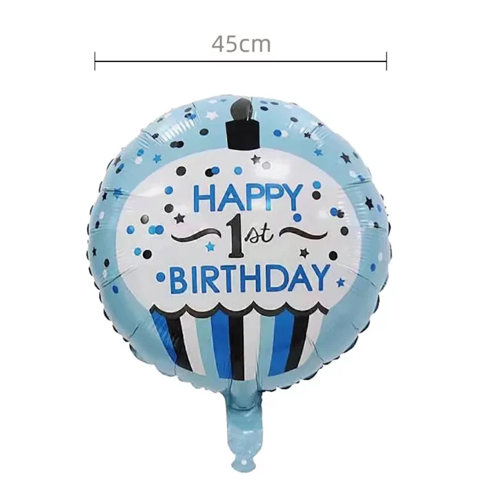 Balão Mylar de alta qualidade em formato de círculo para comemorações de aniversário.Balão de 18 polegadas