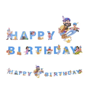Este produto é uma decoração de festa única no formato de uma `Lâmpada Mágica` em azul