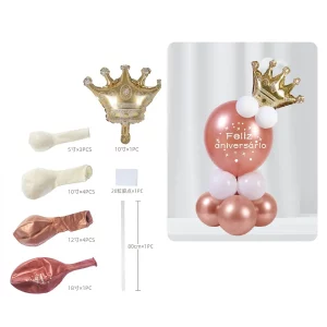 Este kit de balões inclui 13 peças em uma sofisticada cor rosa ouro perfeita para qualquer celebração.Ideal para ocasiões especiais como aniversários