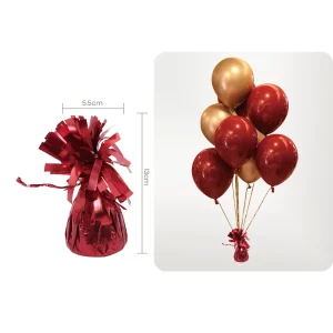 Este balão vermelho possui um anel de peso conveniente