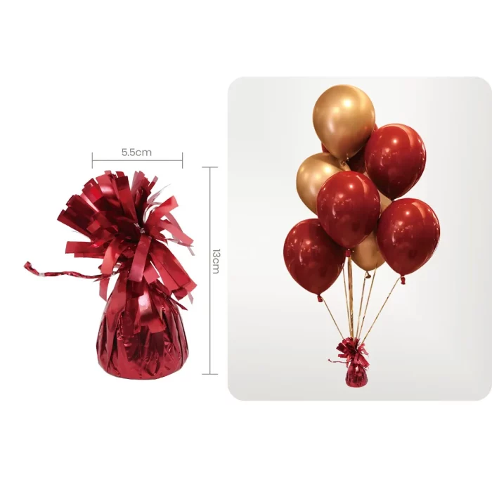 Este balão vermelho possui um anel de peso conveniente