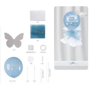 Kit de aniversário premium: nosso kit de balões azuis é perfeito para comemorações e decoração de festas de aniversário.Prático e de alta qualidade: o kit vem com suportes