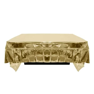 Elegante toalha de mesa dourada feita com material de alumínio de alta qualidade.Medindo 137.0 cm