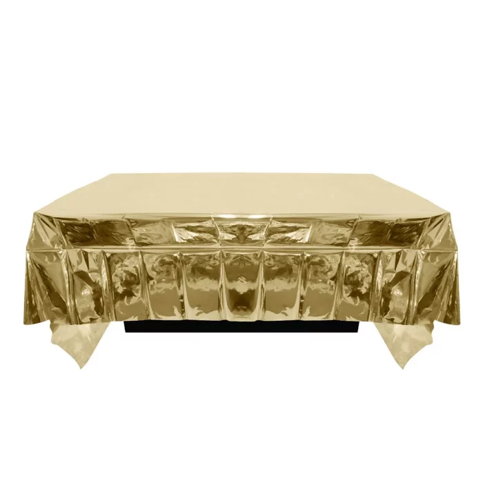 Elegante toalha de mesa dourada feita com material de alumínio de alta qualidade.Medindo 137.0 cm
