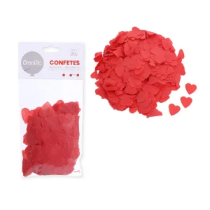 Use estes atraentes confetes de coração vermelho para intensificar a atmosfera festiva do seu aniversário