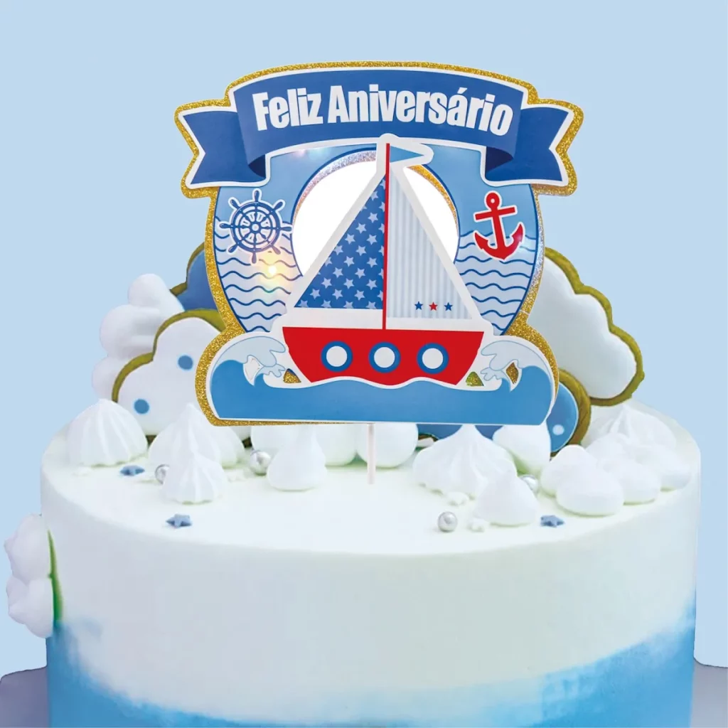 Topo de bolo de aniversário iluminado: Este é um topo de bolo único e festivo que ilumina uma bela luz