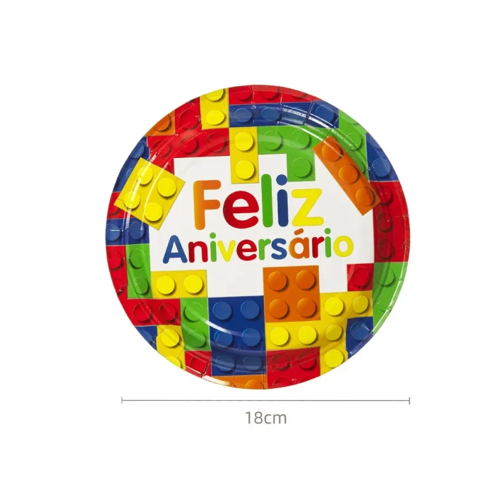 Ótimo para aniversários e festas temáticas da Lego com nossos pratos de papel decorativos.O pacote contém 6 pratos de 7 polegadas
