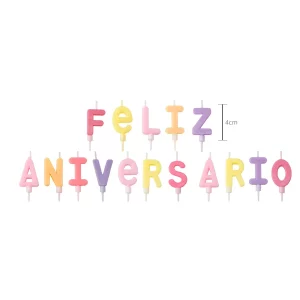 Vela de aniversário marcaron rosa