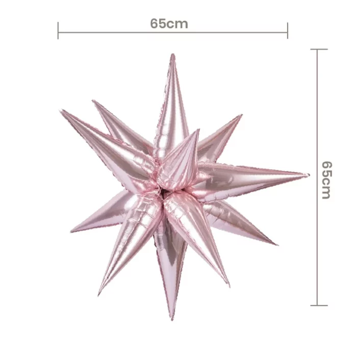 Balão mylar de alta qualidade em forma de estrelaTamanho impressionante de 65x65cm para se destacar em qualquer festaExuberante cor rosa para decoração vibranteEmbalado individualmente para conveniência e higiene Balão de estrela rosa mylar de 65cm