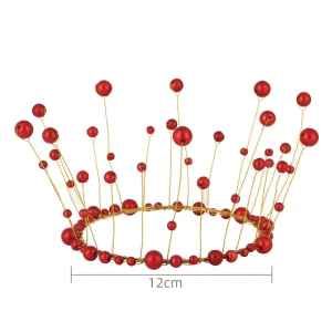 Coroa de Pérolas Vermelhas deslumbrante
