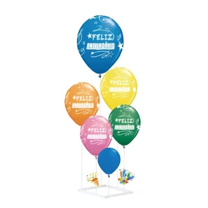 Este kit de balões contém 6 unidades de balões coloridos