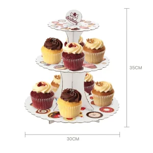 Suporte de cupcakes branco com design sofisticado